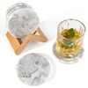 Koville Marble Coaster Set of 5, Round Coasters with Holder,