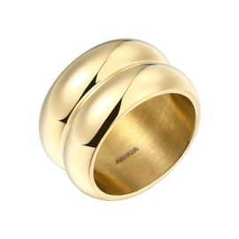 XENOX® Frame Duo Ring - Women's Ring Made of High-Quality Stainless Steel, 100% Waterproof, Stainless Steel, No Gemstone