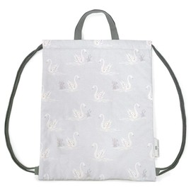 COLORFUL CANDY STYLE Laura Ashley Girls' Elementary School Stylish Quilted Backpack with Handles for Nursery and School Swans N0456600