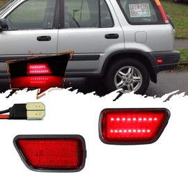 TurningMax 2x Red lens Red LED Rear Bumper Fender Side Marker Lights For 1997-2001 Honda CR-V