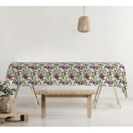 GEMITEX Tovaglia Felpata Cerata Decoro 234 TUCANO, Made in Italy, 120X220