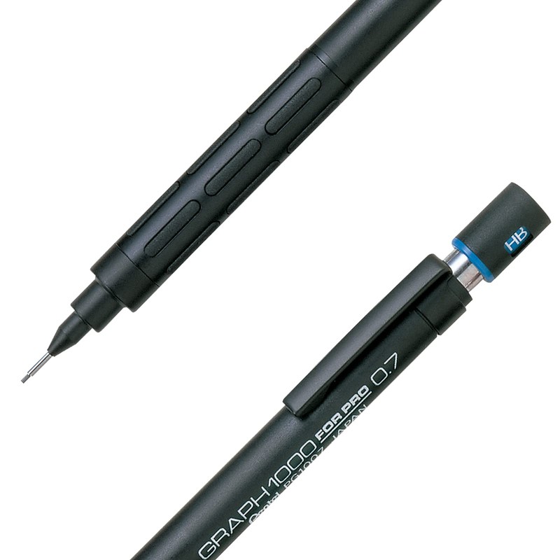 Lapicero Profesional Graphgear de Pentel Cuerpo Negro/Plata 0.7 mm-PG1007