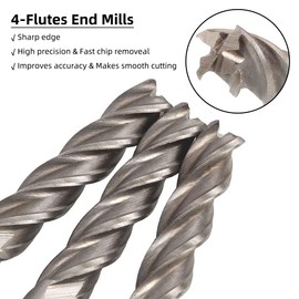 Bestgle 10pcs 1/8" Shank Tungsten Carbide End Mill Cutter, 4 Flutes Spiral Bit End Milling Cutter piral CNC Rotary Bits Set (3.175 x 15mm)