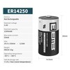 EEMB 50PACK ER14250 1/2AA 3.6V Lithium Battery 1200mAh Li-SOCL₂ Non-Rechargeable