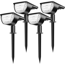 Claoner LED Solar Landscape Spotlights Wireless Outdoor Waterproof Solar Landscape Light - 2 PACK