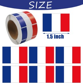 500 Pieces France Labels Roll Stickers - French Flag Paris Party Supplies Decorations Favors Jar Containers Letter DIY Sticker Happy Bastille Day Labels Decals