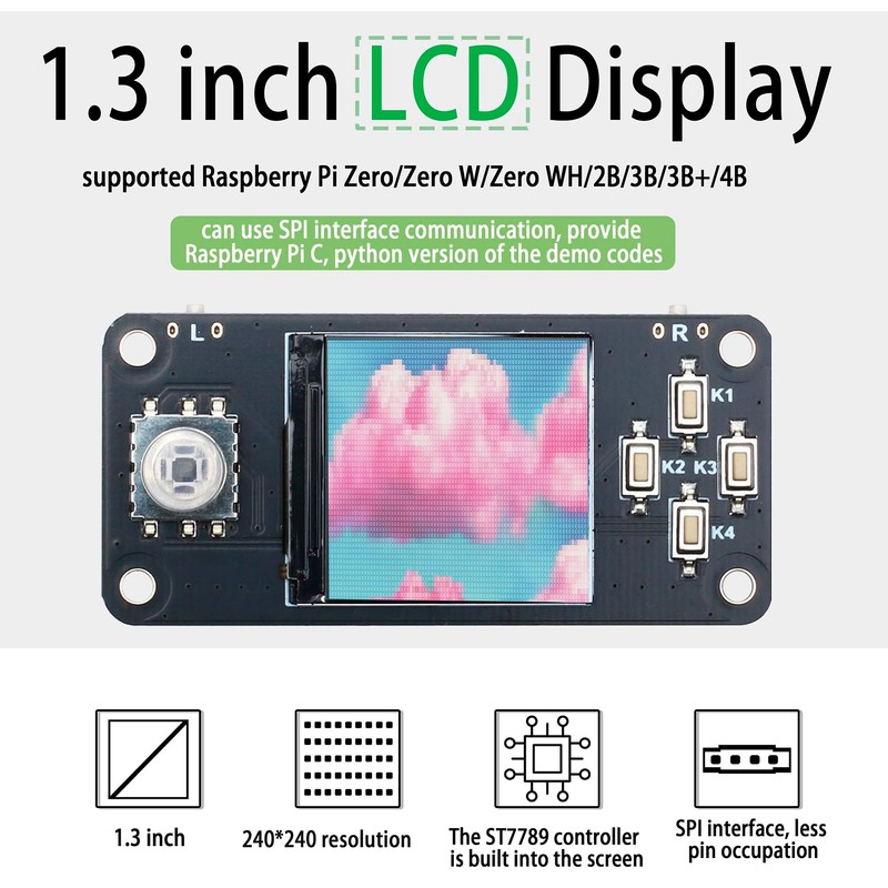 XICOOLEE 1.3 inch LCD Display Module, Embedded ST7789 Driver, 240