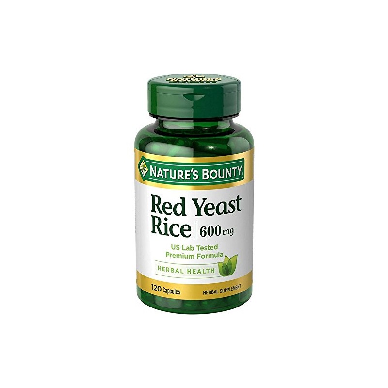 Nature's Bounty Red Yeast Rice 600mg 120 Capsules (Pack of