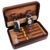 AMANCY Manly Black Brown Crocodile Pattern Leather Travel Cedar Wood