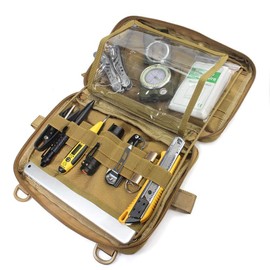 WYNEX Tactical Molle Admin Pouch, Upgrade Material Semi-Hidden Zipper & 1000D Tough Nylon EDC Utility Pouches Tools Bag EMT Utility Map Pocket, IFAK Pack Include UK Flag Patch