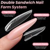 AOOWU Sandwich Dual Nail Forms, 180 Pcs Gel Nail Tip
