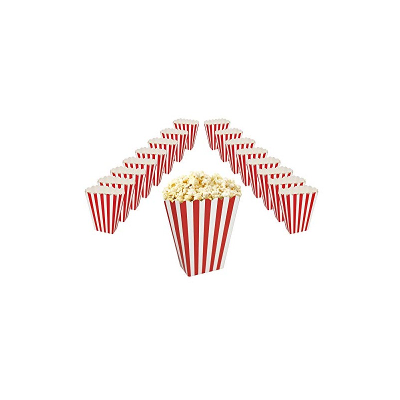 Classic Red & White Striped Popcorn Boxes Perfect for Movie