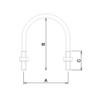 DAIDOHANT Stainless Steel U-Bolt Set [W1/4 (for 10A, with nut
