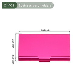 YOKIVE 2 Pcs Business Card Holder, Flip Cover Style, Keep Cards Neat, Great for Office, Home, Daily Use (Rose Red, 3.66x2.36x0.39-Inch)