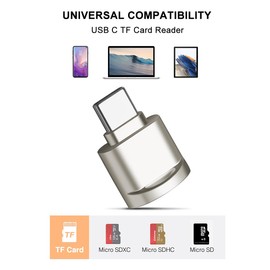 Micro SD Card Reader, USB C to SD Card Reader, Type C TF Memory Card Reader with USB C to USB Adapter, Mepsies USB OTG Card Reader for Laptops, MacBook, Galaxy Phones and More