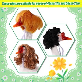 Lyreh 3pcs Goosey Braid Wigs, 3 Style Porch Goose Wigs Hair Funny Outfit Accessories for 17in & 23in Porch Goose