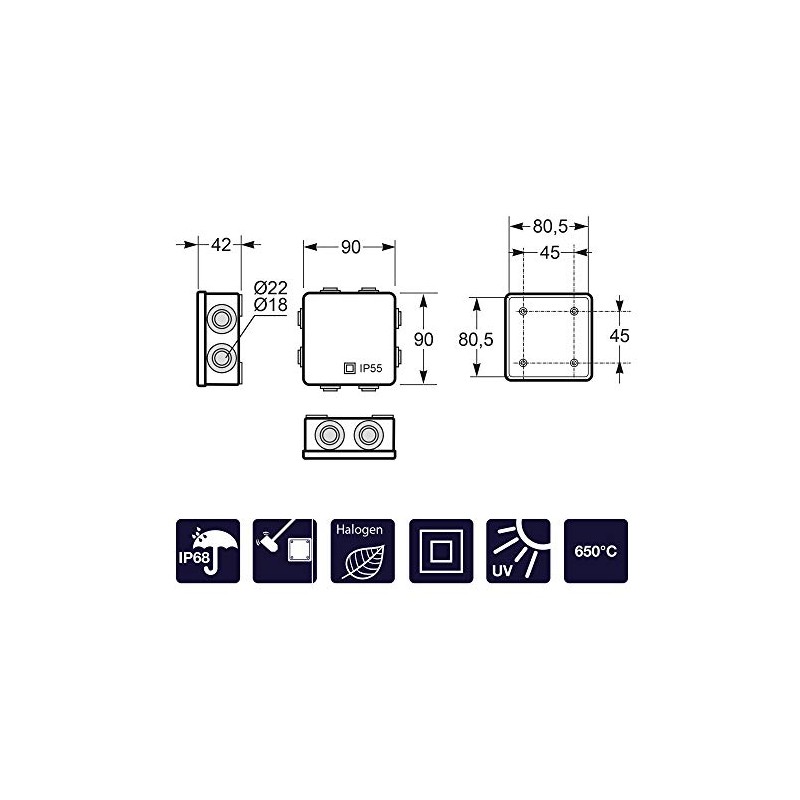 FAMATEL Set of 6 Waterproof Boxes (3002) | IP65 |