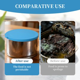6 Pack Pet Can Lids For Tins, Sky Blue Silicone Can Covers for Tins, Reusable Tin Lids for Dog Food for Dog and Cat, Tin Covers for Dog Food Fits Standard Size Cans Bring 1 Green Spoon