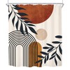 KOMLLEX Boho Abstract Mid Century Shower Curtain Modern Aesthetic Leaves