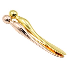 POFET 2PCS Eye Cream Applicator Stick Metal Eye Cream Spoon Applicator Anti-Wrinkle And Anti-Aging Eye Massager (Gold + Rose Gold)