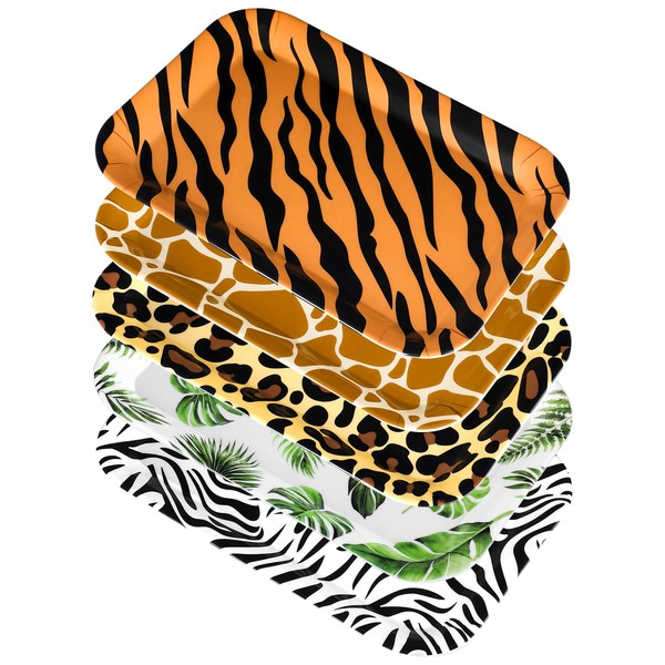 Rtteri 5 Pcs Jungle Safari Wild Animal Platter 12 x