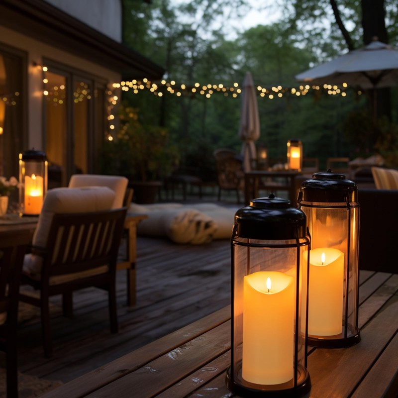 ANGELLOONG 9" x 4" Large Flameless Candles with Remote, Battery