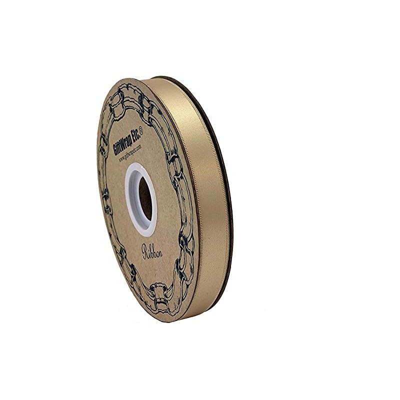 Gold Satin Fabric Wedding Ribbon - 5/8" x 100 Yards,