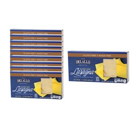 DeLallo Gluten Free Lasagna Noodle Sheets, 8.8 Ounce Box, (10 Pack), Made with Corn and Rice Flour, Oven Ready, No Boil, Non-GMO