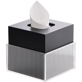 SANRUI Kosmetiktücherbox Tücher Box aus Acryl Dimension: 13.5 × 13.5 × 13 cm Doubel Layer Quadrat