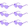Fengek 6 Pcs Heart Shape Sunglasses Frameless Transparent Glasses Party