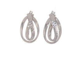 Unbranded 26mm Sterling Silver Polished and Textured Fancy Hoop Earrings