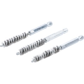 BGS 3078-9-S | Steel Brush | 3-Piece | 9 mm | Drive External Hexagon 6.3 mm (1/4 Inch) | Hole Wire Brushes | for BGS 3078