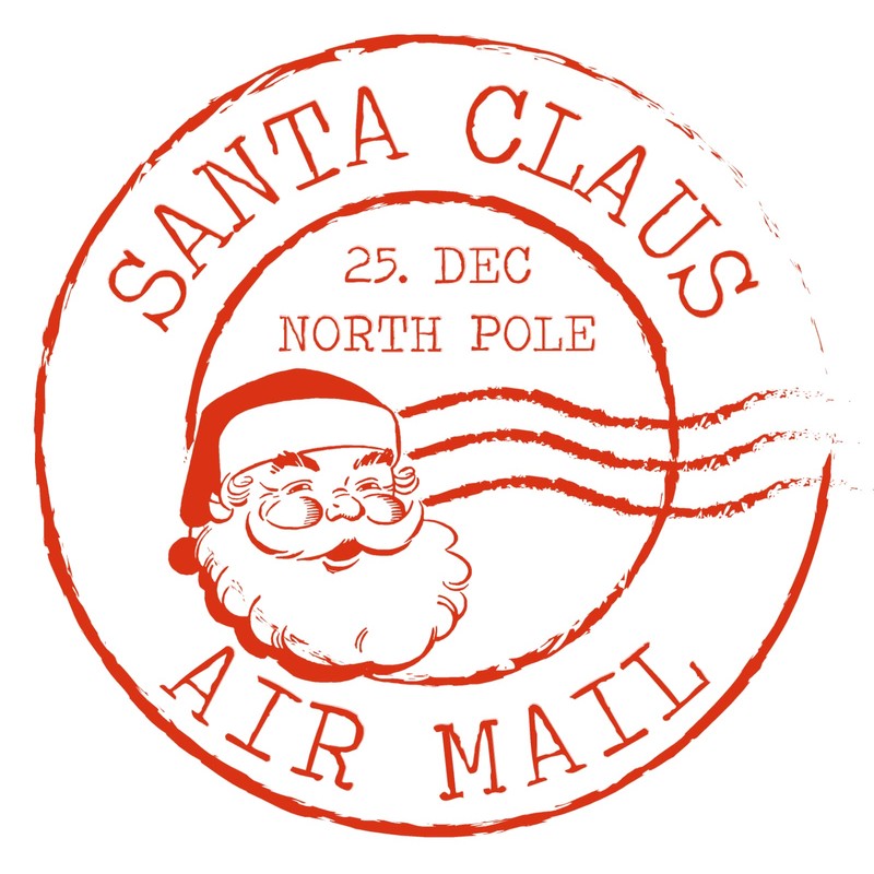 Gelz 30 x Small Santa AIR Mail Christmas Stickers Gift