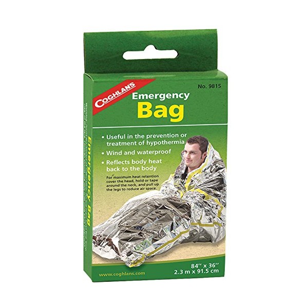 Coghlan's Emergency Bag Silver, 84 x 36 Inches (213 x 91.5 cm)