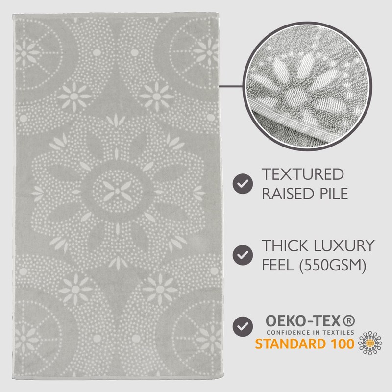 Allure Geo Floral Design Pack of 2 Hand Towels 50