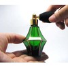 Bellflower Hand Painted Green Gold Wire Valve Atomizer