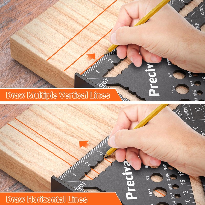 Preciva Carpenter Square 12 inch (1/16" Scale), Aluminum Alloy Rafter