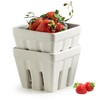 Gomakren Ceramic Berry Basket Set of 2, Square Fruit Bowls