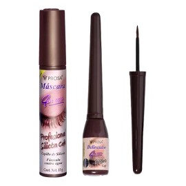 Pack Mascara De Pestañas Silicón Café + Delineador Prosa