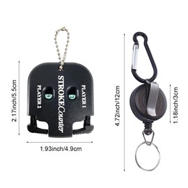 Golf Punch Counter, Golf Score Counter, Golf Stroke Counter, 2 Player Strike Counter, Golf Scorer Counter, Mini Golf Counter with 2 Retractable Key Chains, for Golf Gadgets
