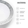 MATANA - 20 Premium Plastic Party Bowls with Silver Lace