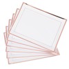 MATANA 12 White Plastic Serving Platters with Rose Gold Border,