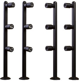 4 Showcase Display Black LED spot Light Pole Style FY-53 Set with UL Listed 12v 3A Power Supply