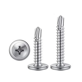SYDARSYN Cross Pan Head Self Tapping Self Drilling Screws 304 Stainless Steel Wafer Head Phillips Sheet Metal Tek Screws M4.2x25mm (20 pcs)