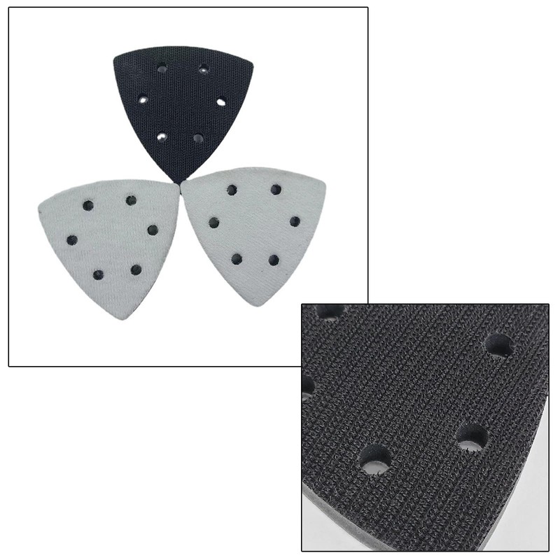 4PCS Soft Interface Pad Triangle Sanding Pad 3.67Inch, 6 Holes
