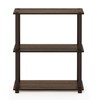 Furinno Turn-S-Tube 3-Tier Compact Multipurpose Shelf with Square Tube, Walnut/Brown