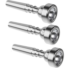3 pcs Silver Trumpet Mouthpiece,3c 5c 7c Trumpet Accessories,Musical Instrument Accessories,Mouthpiece Replacement Set,for Beginners And Professional Players