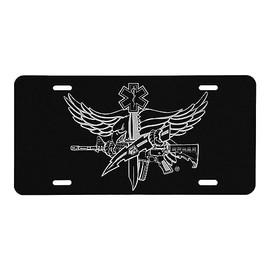 SWAT Medic License Plate - Black - Metal