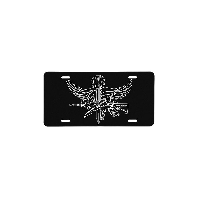 SWAT Medic License Plate - Black - Metal
