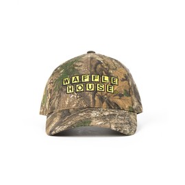 Realtree Original Camo Waffle House Embroidery Logo Mesh Back Hat | Adjustable Velcro Backing Cap | Limited Edition for Men and Women